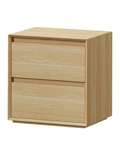 Oikiture Bedside Table Nightstand Handle-Free Natural