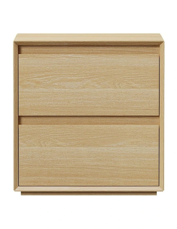 Oikiture Bedside Table Nightstand Handle-Free Natural image 2