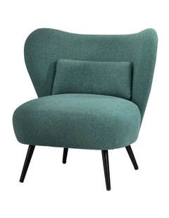 Oikiture Armchair Lounge Chair with Lumbar Pillow Wingback Polyester linen Green