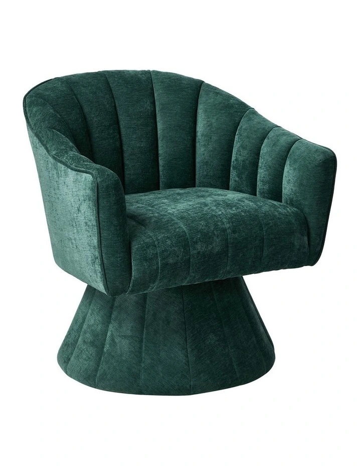 Oikiture Swivel Armchair Linen Fabric Lounge Chair Accent Chair Green image 1