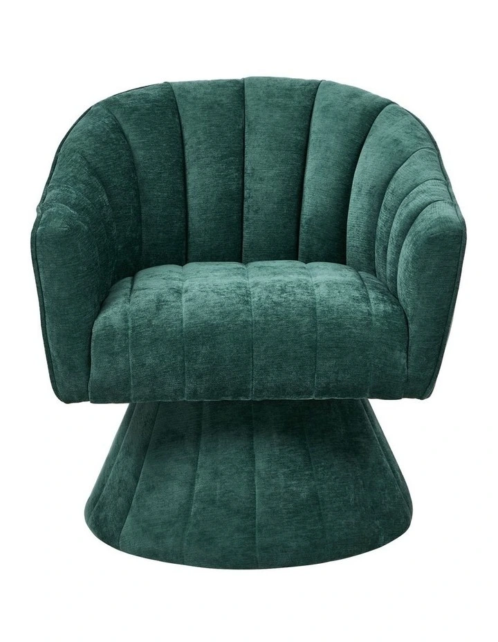 Oikiture Swivel Armchair Linen Fabric Lounge Chair Accent Chair Green image 2