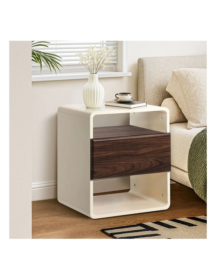 Oikiture Bedside Table Nightstand With Drawer Storage Shelf image 4