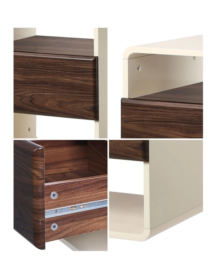 Oikiture Bedside Table Nightstand With Drawer Storage Shelf image 6
