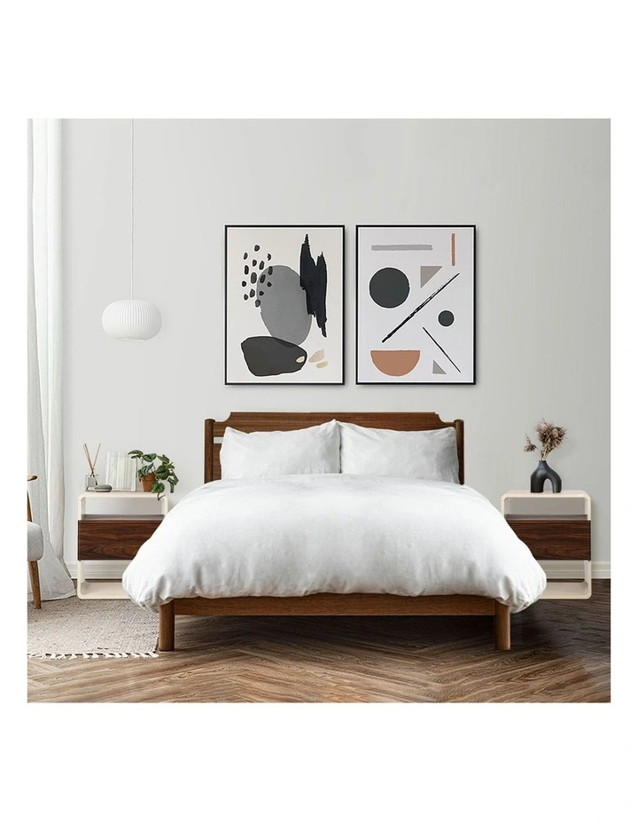 Oikiture Bedside Table Nightstand With Drawer Storage Shelf image 7