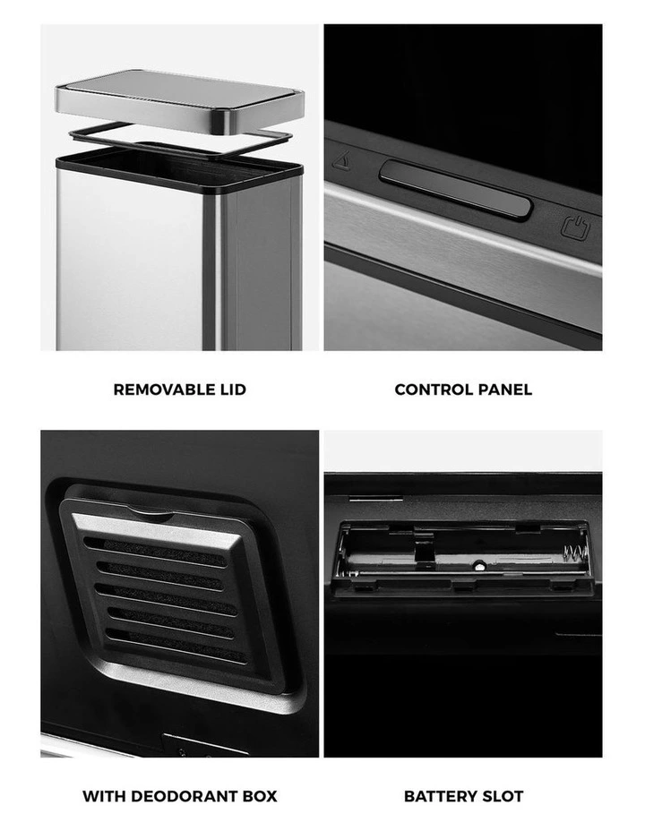 Oikiture 75L Motion Sensor Rubbish Bin Automatic Silver image 7