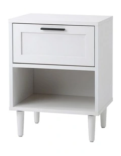 Oikiture Bedside Table Nightstand Side End White