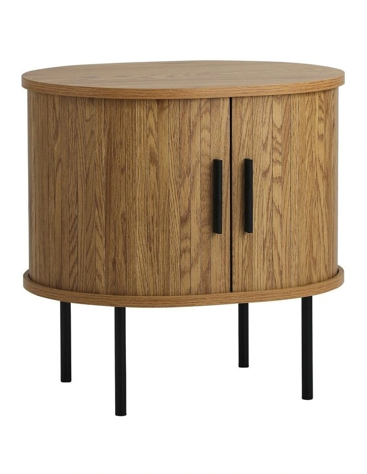 Oikiture Bedside Table Side End Tables 2-tier Natural image 1