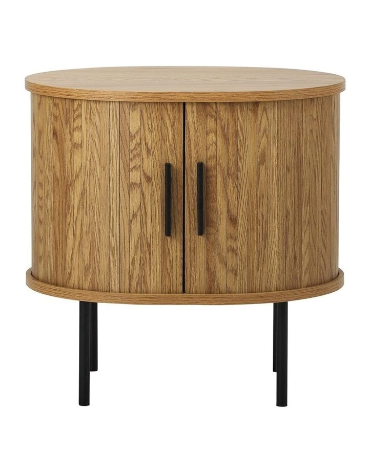Oikiture Bedside Table Side End Tables 2-tier Natural image 2