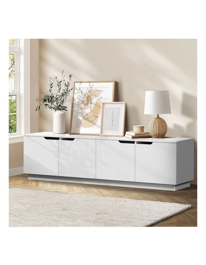 Oikiture TV Cabinet Wooden Entertainment Unit Stand 180cm White image 4