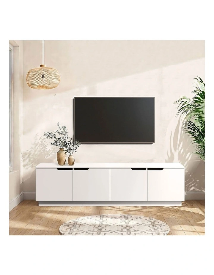 Oikiture TV Cabinet Wooden Entertainment Unit Stand 180cm White image 7