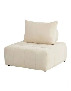 Oikiture Chenille Modular Sofa Floor Lounge Chair w/Pillow TOFU Armless Beige