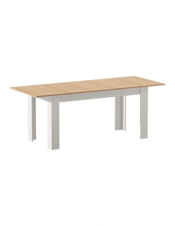 Oikiture 200cm Extendable Dining Table Kitchen Cafe Table Natural White image 1