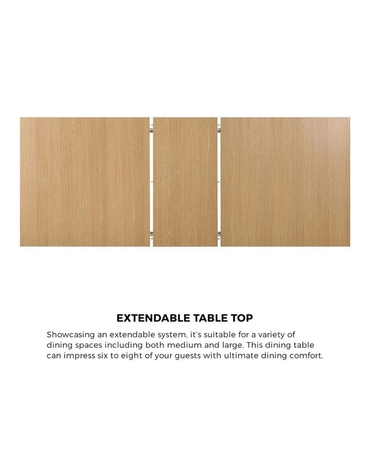 Oikiture 200cm Extendable Dining Table Kitchen Cafe Table Natural White image 6