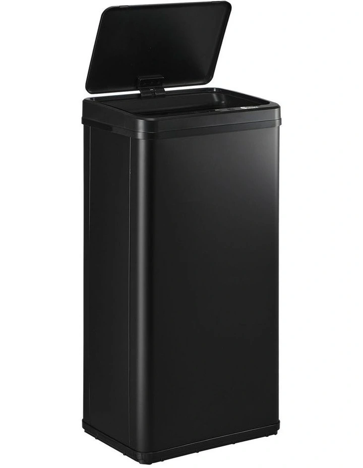 Oikiture 50L Motion Sensor Bin Touchless Trash Can Stainless Steel Black image 2