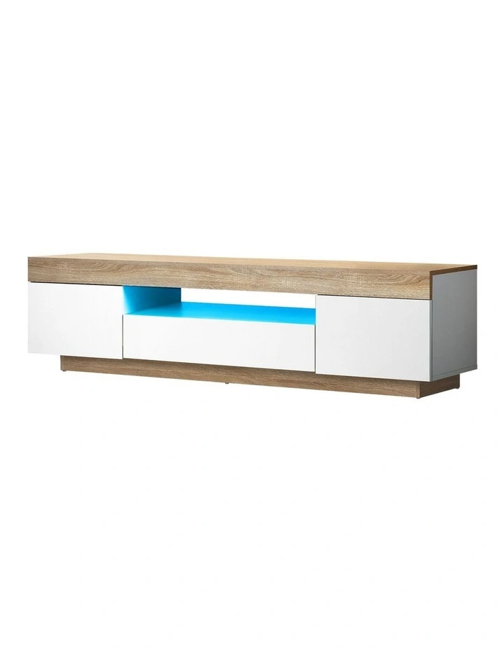 Oikiture TV Cabinet Entertainment Unit RGB LED 180cm image 1