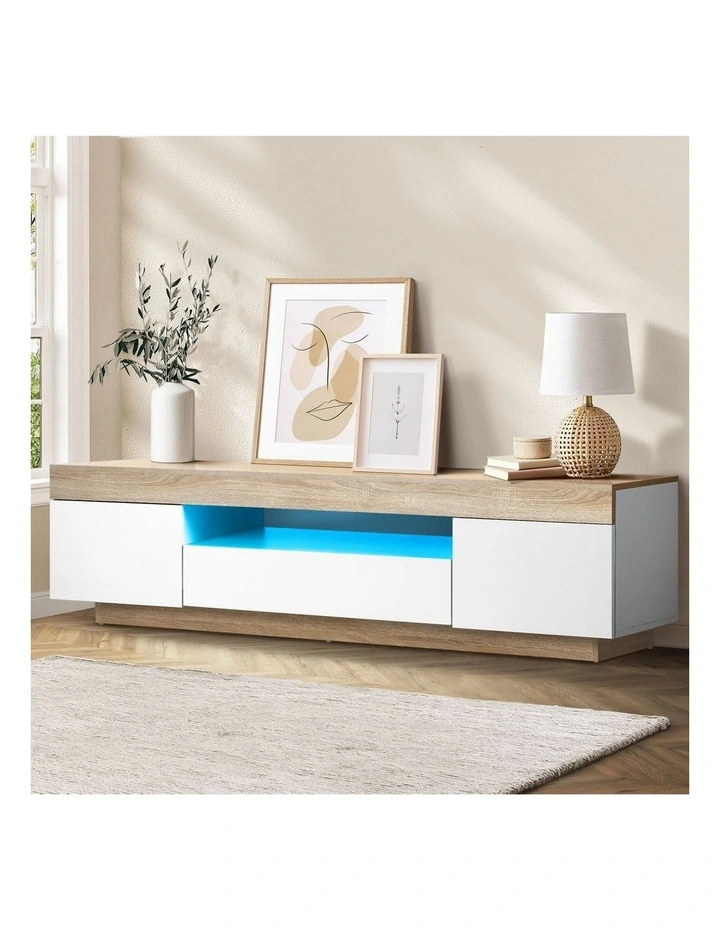 Oikiture TV Cabinet Entertainment Unit RGB LED 180cm image 4