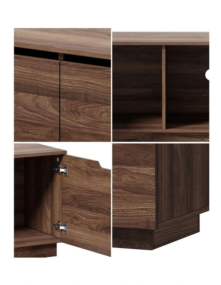 Oikiture TV Cabinet Wooden Entertainment Unit Stand 180cm Walnut image 6