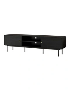Oikiture TV Cabinet Entertainment Unit 180cm Black