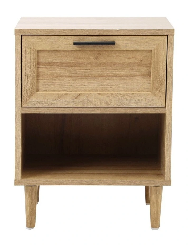 Oikiture Bedside Table Nightstand Side End Natural image 2