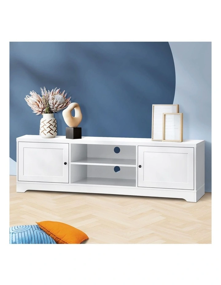 Oikiture TV Cabinet Entertainment Unit Stand Hamptons 160cm image 4