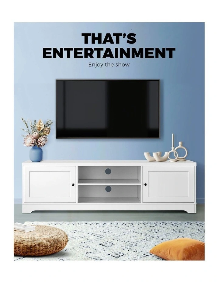 Oikiture TV Cabinet Entertainment Unit Stand Hamptons 160cm image 6