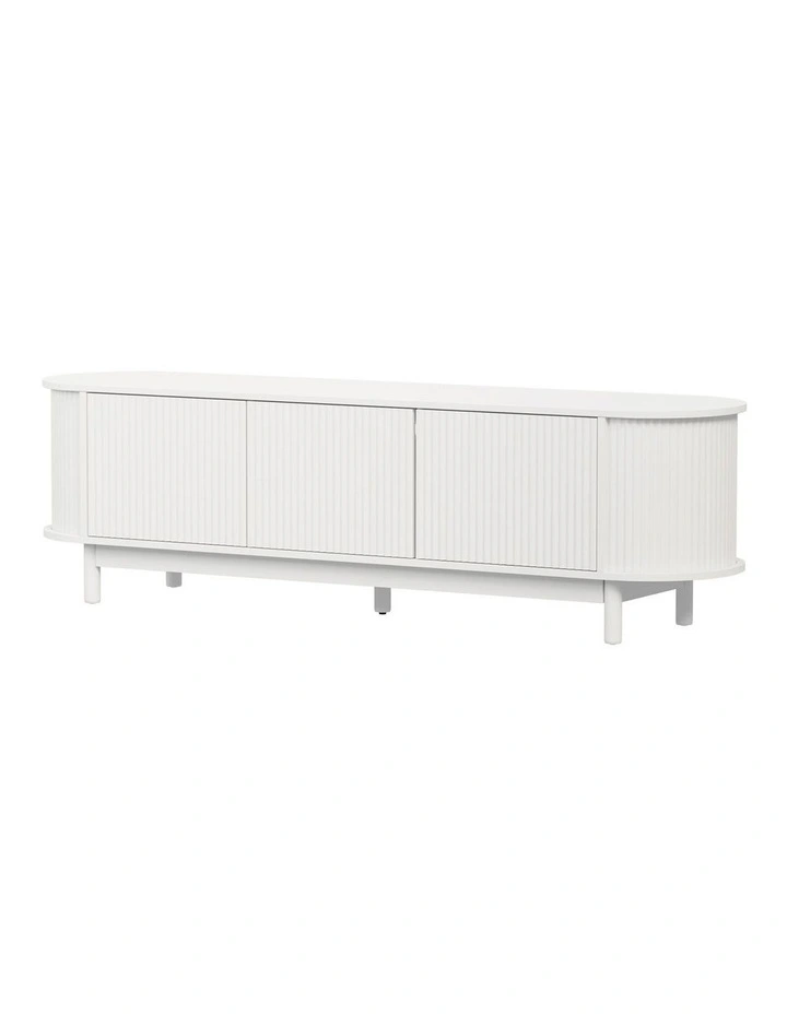 Oikiture TV Cabinet Entertainment Unit Stand 160cm White image 1
