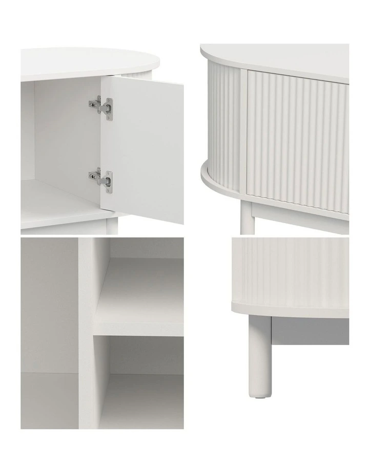 Oikiture TV Cabinet Entertainment Unit Stand 160cm White image 6