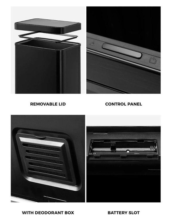 Oikiture 75L Motion Sensor Rubbish Bin Automatic Black image 7