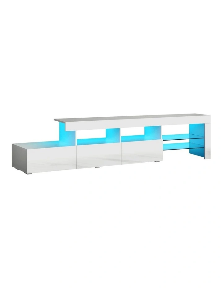 Oikiture TV Cabinet Entertainment Unit 220cm White image 1