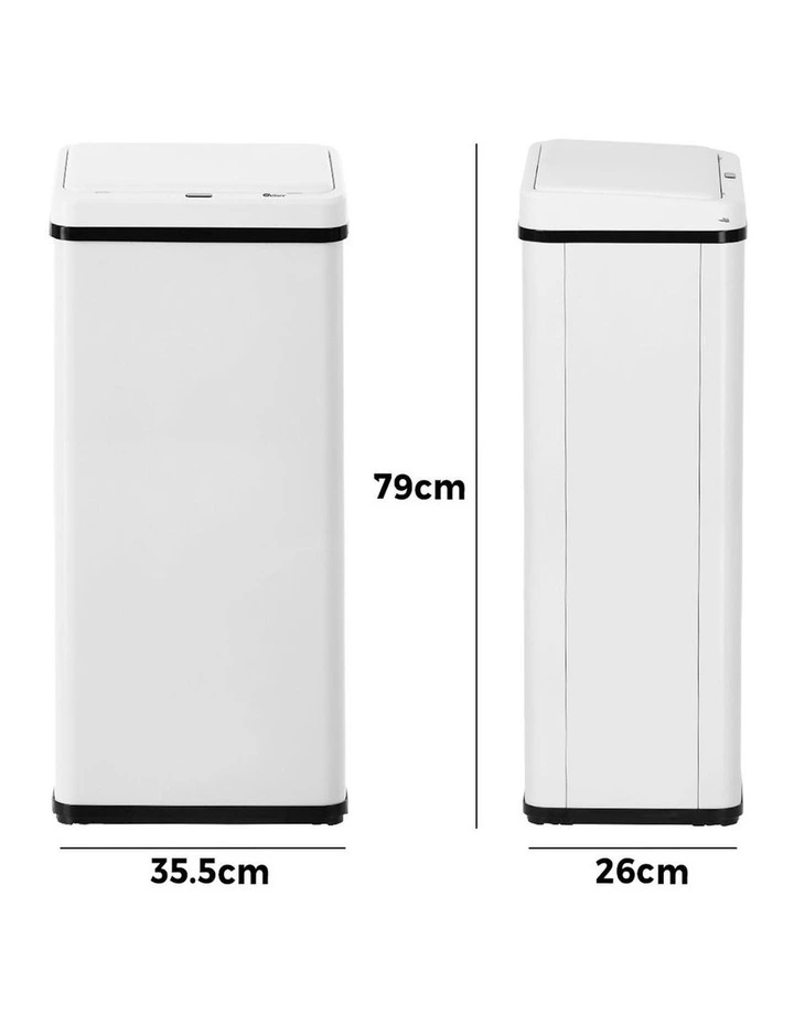 Oikiture 60L Motion Sensor Bin Touchless Trash Can White image 3