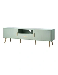 Oikiture TV Cabinet Entertainment Unit Stand Storage 160cm Green