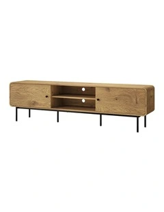 Oikiture TV Cabinet Entertainment Unit 180cm Natural