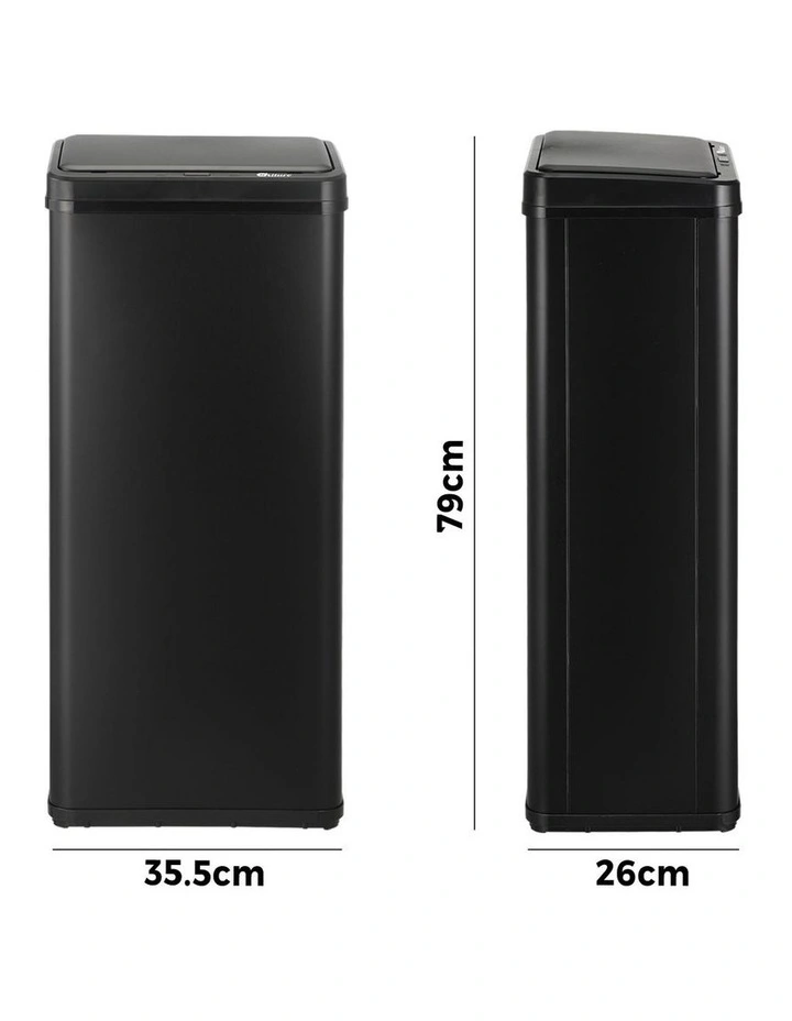 Oikiture 60L Motion Sensor Bin Touchless Trash Can Black image 3