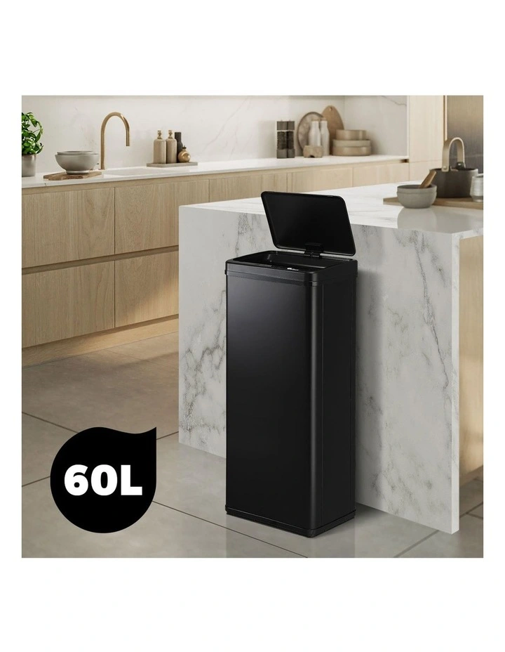 Oikiture 60L Motion Sensor Bin Touchless Trash Can Black image 5