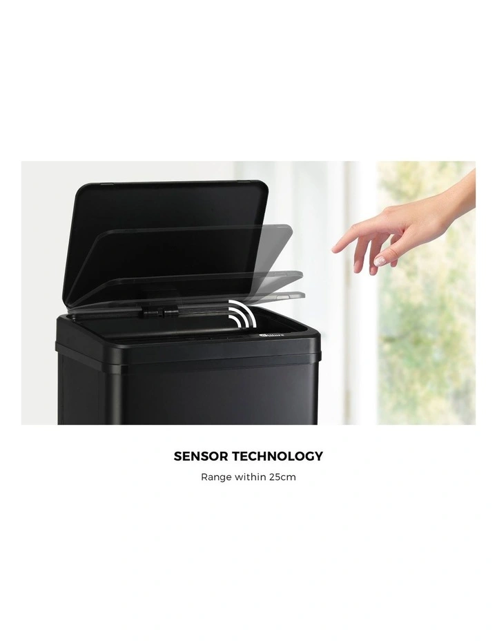 Oikiture 60L Motion Sensor Bin Touchless Trash Can Black image 6