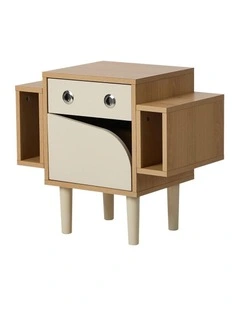 Oikiture Kids Robot Bedside Table Nightstand With Drawer