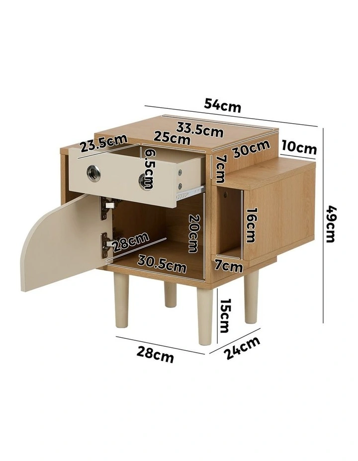 Oikiture Kids Robot Bedside Table Nightstand With Drawer image 3
