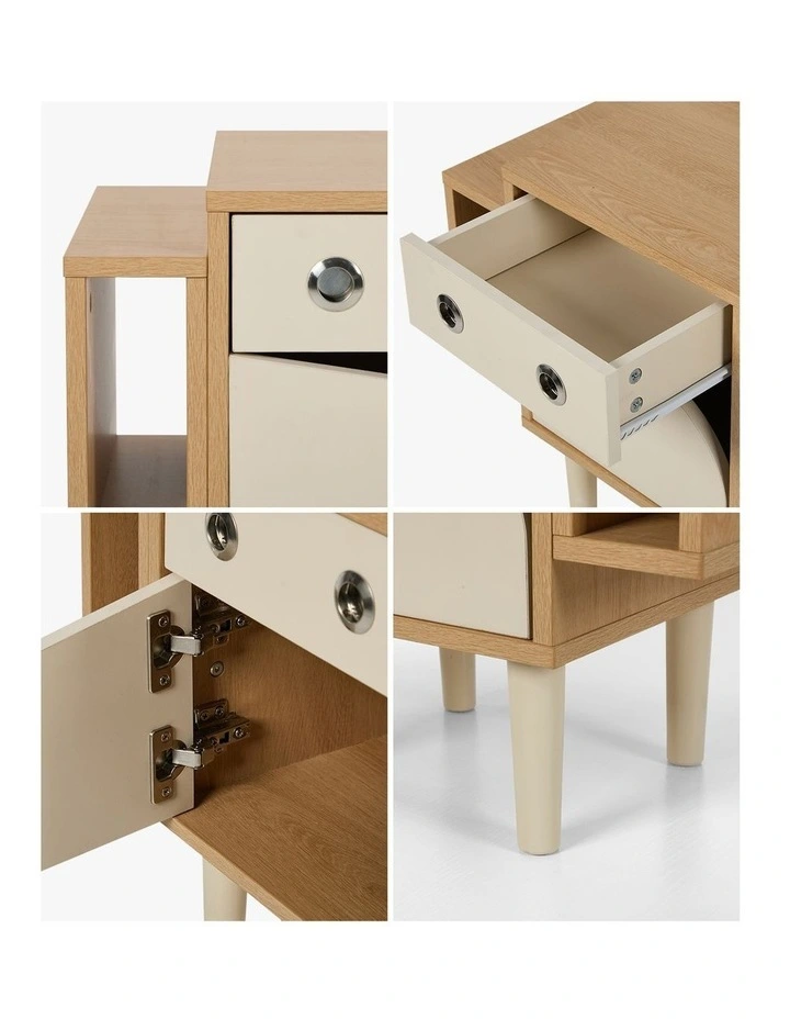 Oikiture Kids Robot Bedside Table Nightstand With Drawer image 6