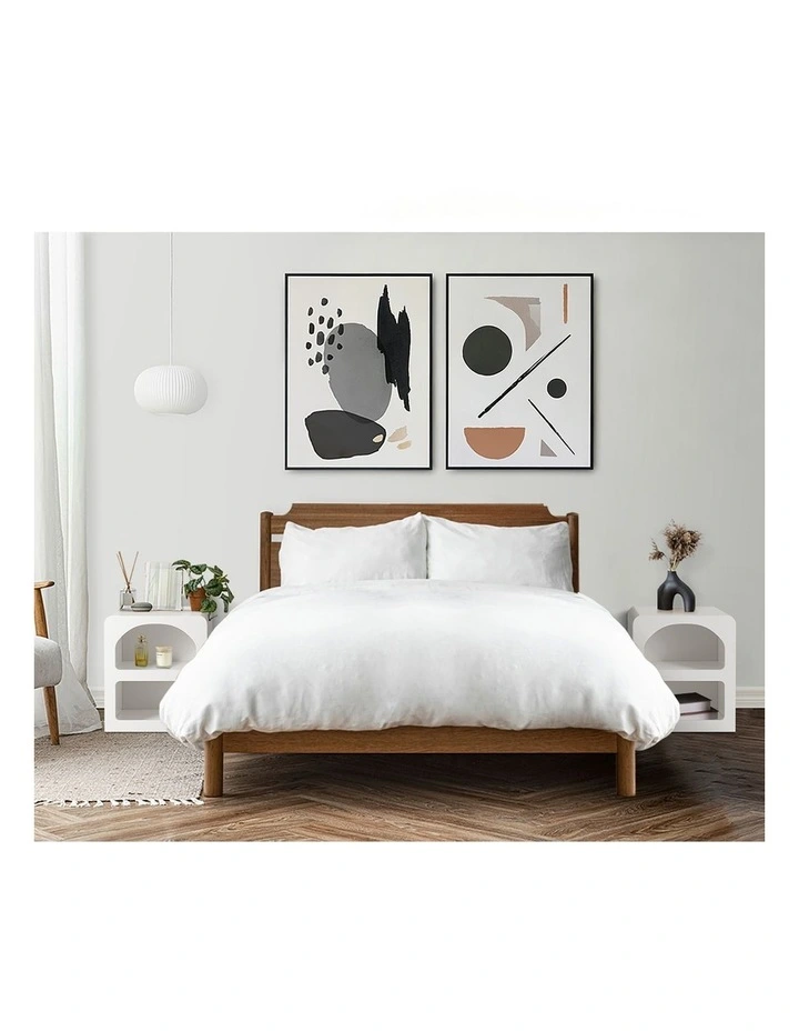 Oikiture Bedside Table Display Shelf Nightstand White image 7