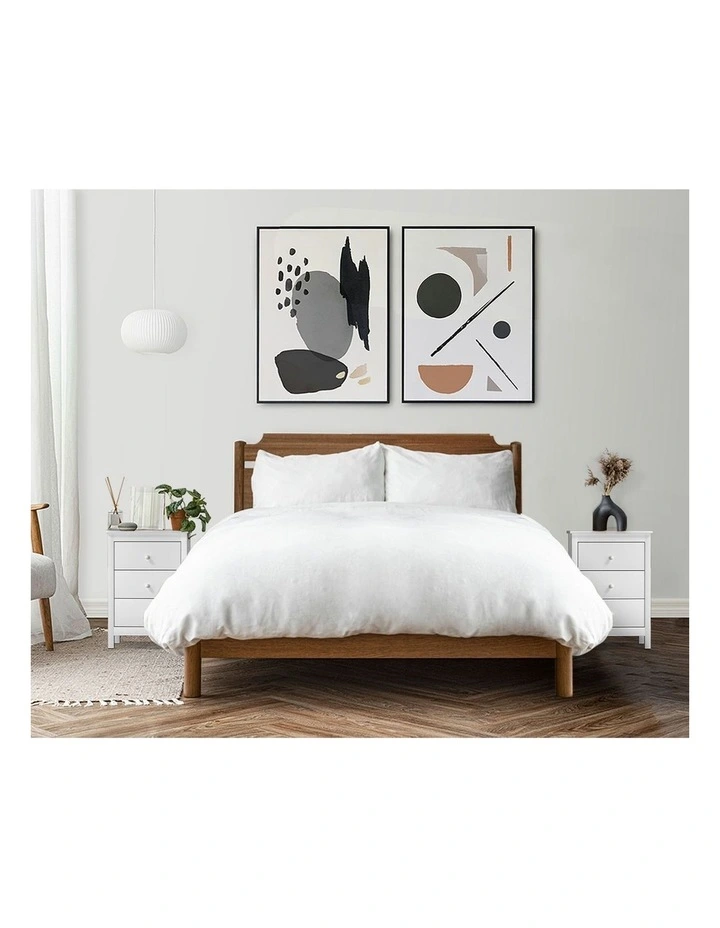 Oikiture Bedside Table 3 Drawers Storage Cabinet White image 7