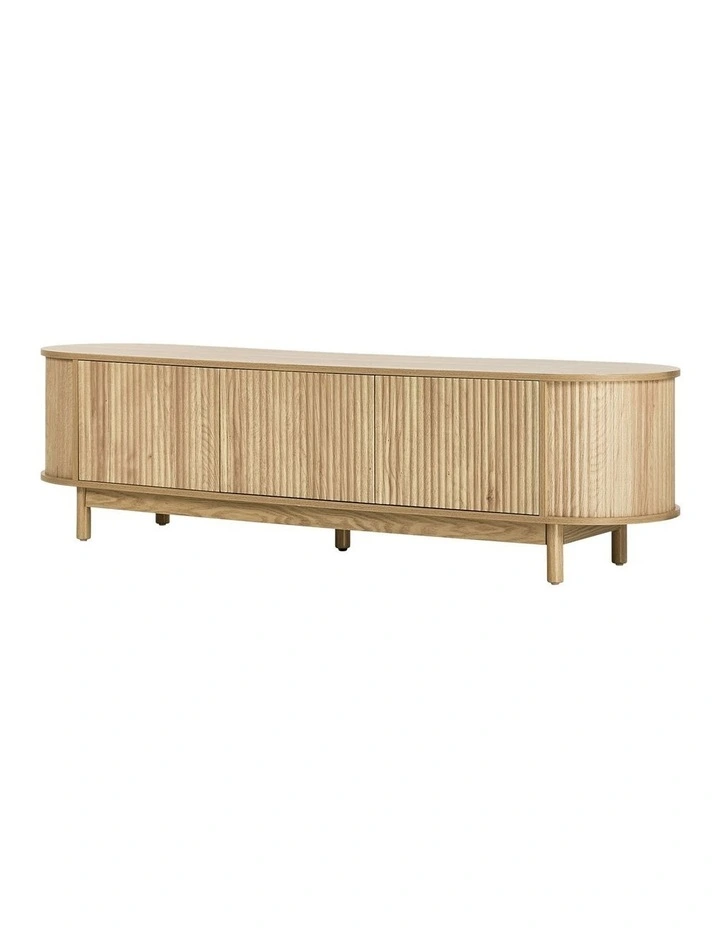 Oikiture TV Cabinet Entertainment Unit Stand 160cm Natural image 1