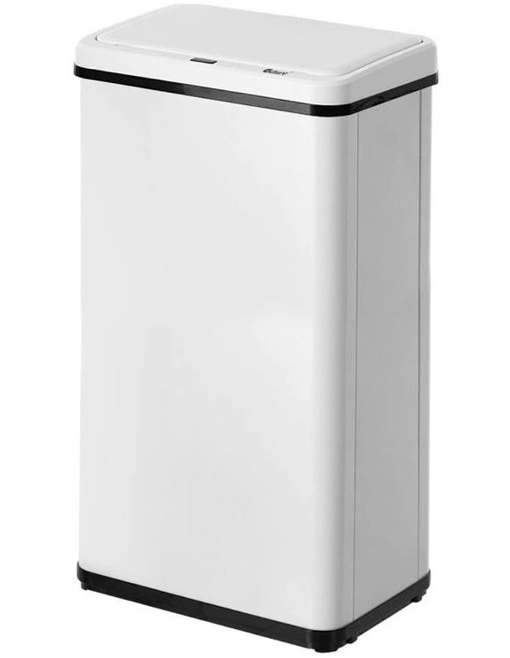 Oikiture 40L Motion Sensor Rubbish Bin Automatic Trash Can White image 1