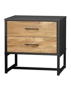 Oikiture Bedside Table 2 Drawers Side Tables Nightstand