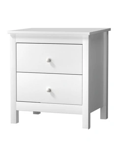Oikiture Bedside Table Nightstand Side Table White