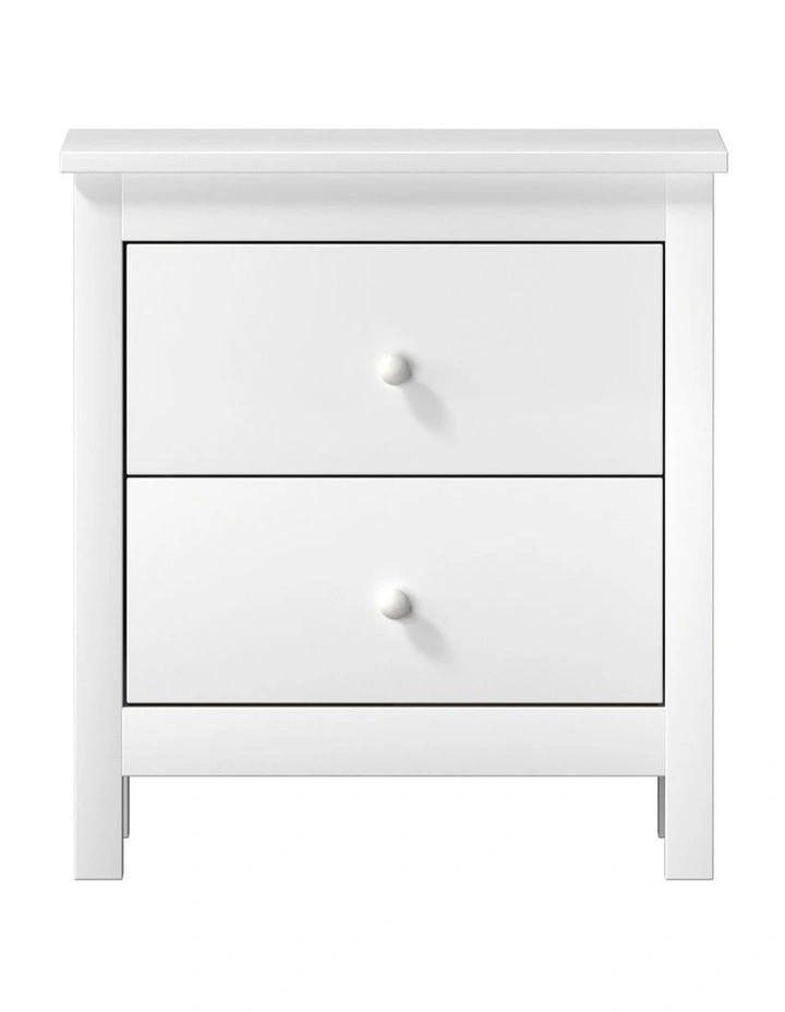Oikiture Bedside Table Nightstand Side Table White image 2