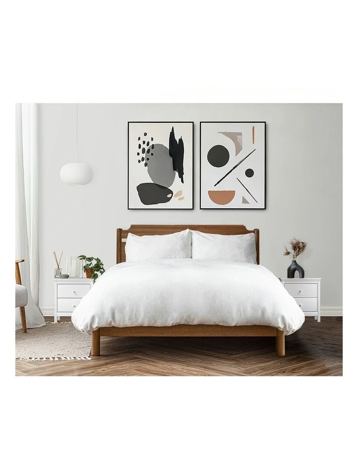 Oikiture Bedside Table Nightstand Side Table White image 5