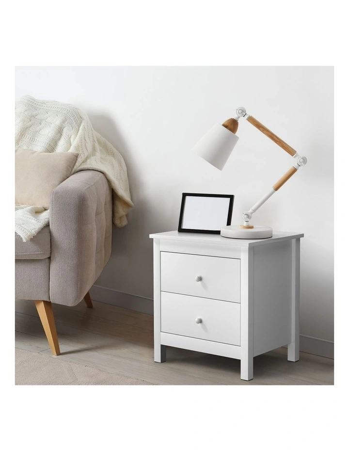 Oikiture Bedside Table Nightstand Side Table White image 6