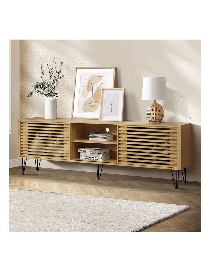 Oikiture Entertainment Unit TV Cabinet 180cm Oak image 4
