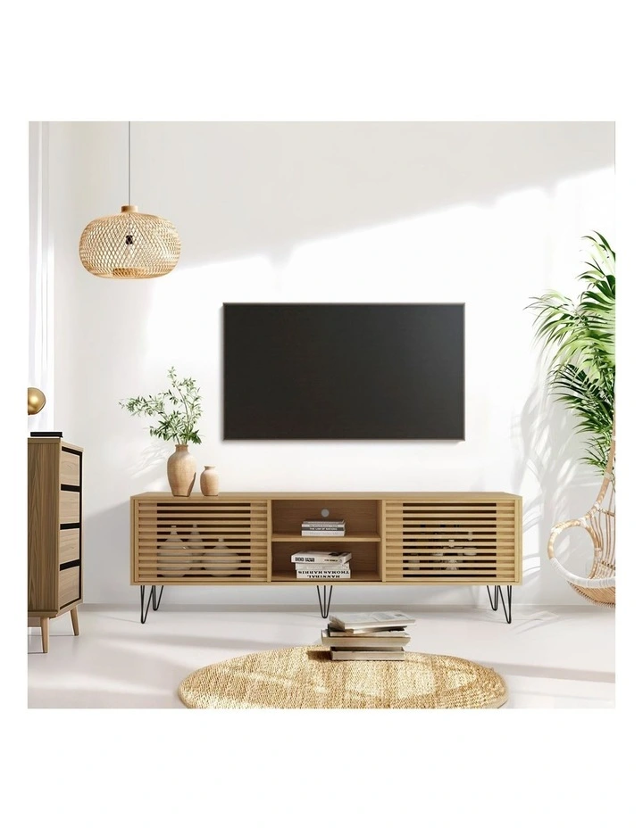Oikiture Entertainment Unit TV Cabinet 180cm Oak image 5