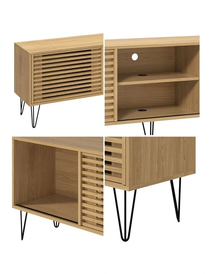 Oikiture Entertainment Unit TV Cabinet 180cm Oak image 6